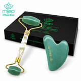 Jade Set Special Edition - Premium Jade Face Roller & Gua Sha Heart
