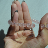Authentic ROSE QUARTZ  Healing Bracelet – 7mm Good luck bracelet brings Success, Wealth and Energy to the wearer - MIJEP
