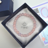 Authentic ROSE QUARTZ  Healing Bracelet – 7mm Good luck bracelet brings Success, Wealth and Energy to the wearer - MIJEP