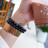 Authentic  GOLD OBSIDIAN Healing Bracelet – 8 mm Good luck bracelet brings Success, Wealth and Energy to the wearer - MIJEP