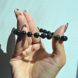 Authentic  GOLD OBSIDIAN Healing Bracelet – 8 mm Good luck bracelet brings Success, Wealth and Energy to the wearer - MIJEP