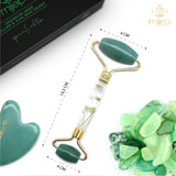 Jade Set Special Edition - Premium Jade Face Roller & Gua Sha Heart - MIJEP