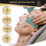 Jade Set Special Edition - Premium Jade Face Roller & Gua Sha Heart - MIJEP