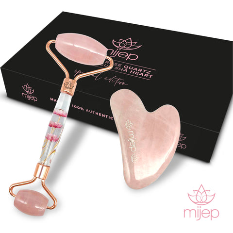 Special Edition Rose Quartz Roller and Gua Sha - MIJEP