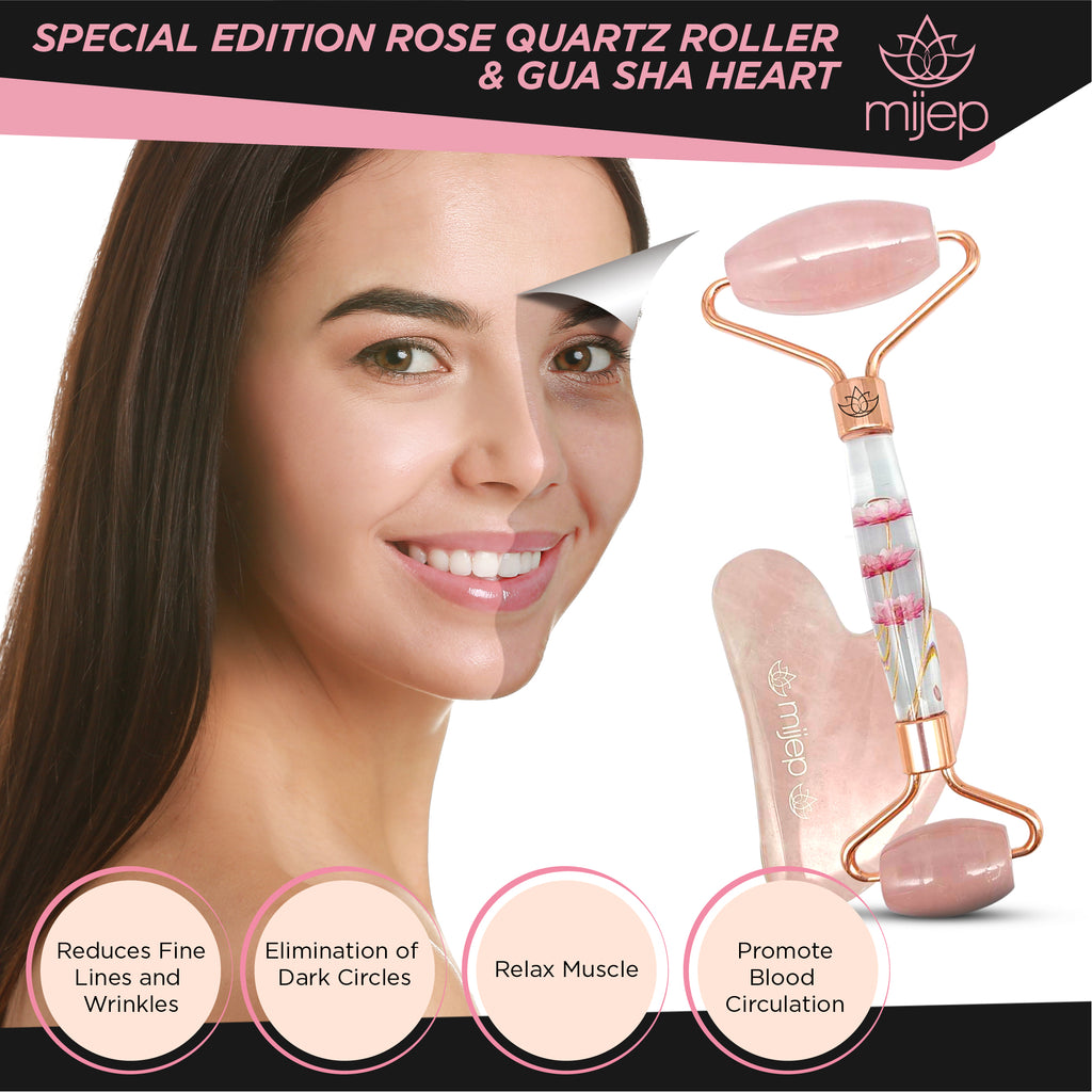 Rose Quartz Roller Gua Sha | MIJEP Rose Quartz Roller Gua Sha | MIJEP
