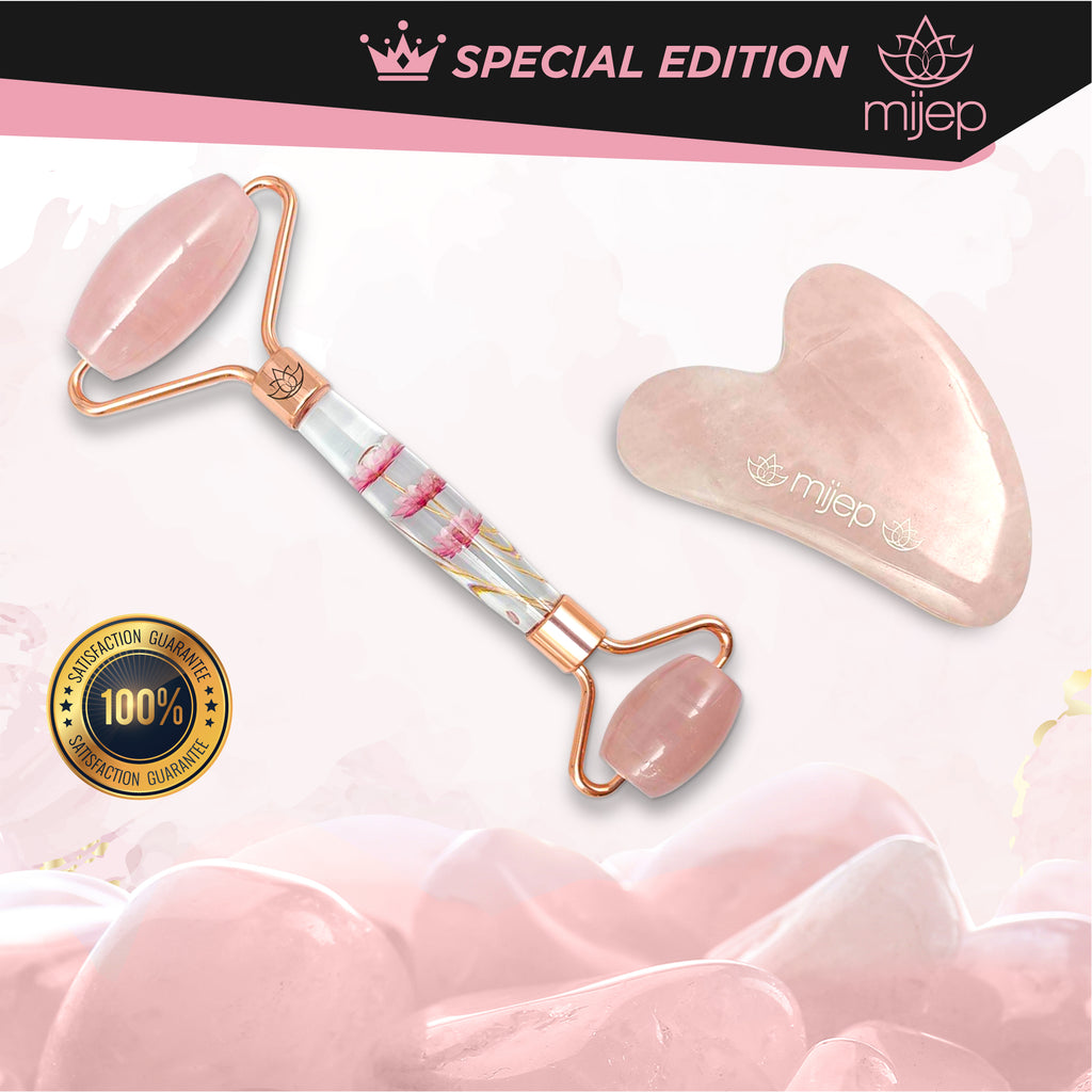 Special Edition Rose Quartz Roller and Gua Sha - MIJEP
