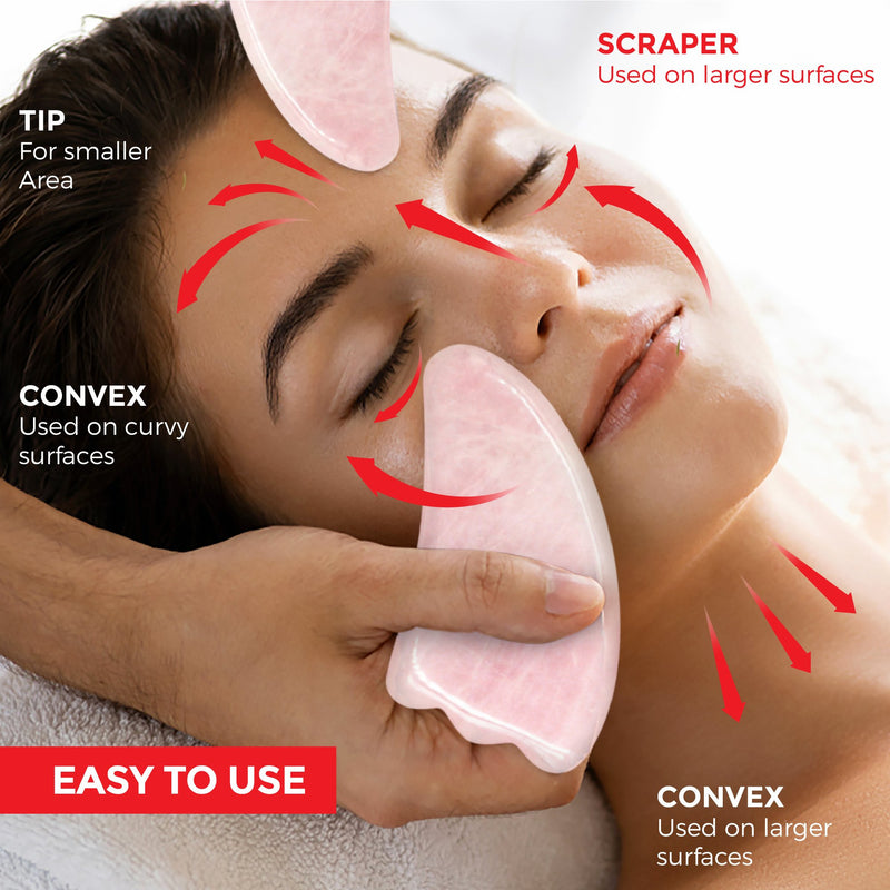 Rose Quartz Gua Sha (Leaf Shape) - MIJEP